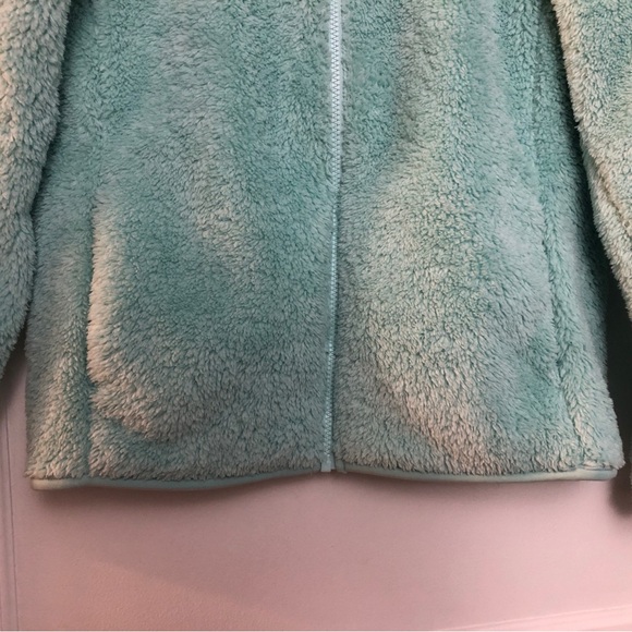 Uniqlo Women's Jacket Mint Green Medium Long Sleeves Mock Neck Zip Fuzzy - Picture 6 of 12